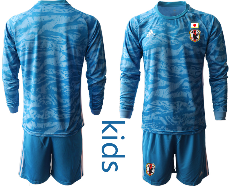 Youth 2020-2021 Season National team Japan goalkeeper Long sleeve blue Soccer Jersey
